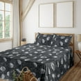 thumbnail image 1 of Ambesonne Space Fitted & Flat Sheet with Shams 4 Pcs Set, Night Realistic Look Moon Art, Queen, Charcoal Grey and Ivory, 1 of 1