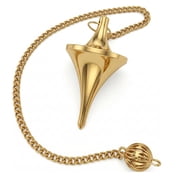 Space Ship Design UFO cone point Brass metal dowsing pendulum natural healing metal chain divination reiki meditation yoga balancing pendulum