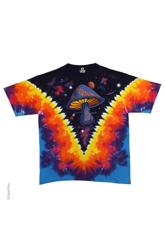 Space Shrooms - Light Fantasy Apparel T-Shirt - Tie Dye