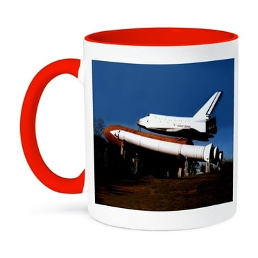3dRose, Space Shuttle, 15oz Two-Tone Red Mug