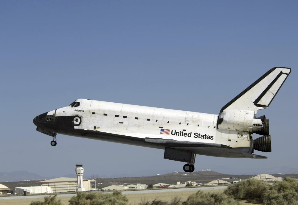 Space Shuttle Atlantis prepares for landing Canvas Art - Stocktrek Images (34 x 23)