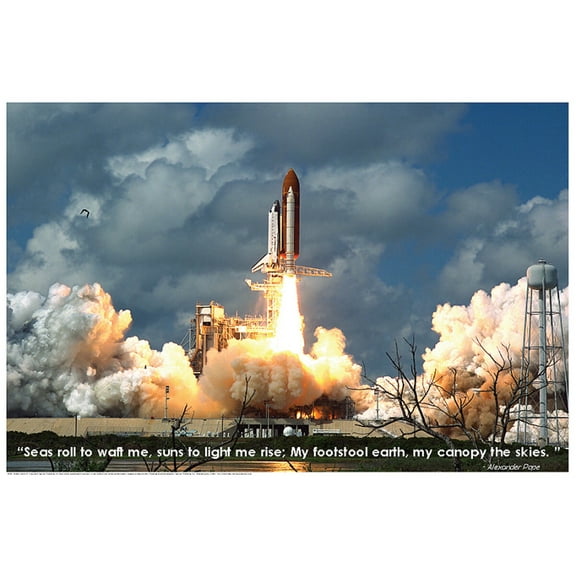 Space Shuttle Blastoff Educational Poster 36x24