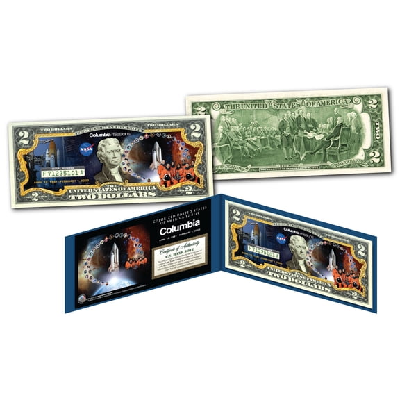 Space Shuttle COLUMBIA Missions Official Legal Tender U.S. $2 Bill NASA