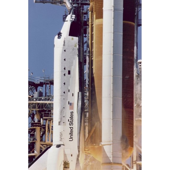 Space Shuttle Challenger Disaster. Grey-Brown Smoke On The Right Side Of The Solid Rocket Booster History