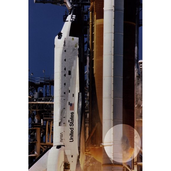 Space Shuttle Challenger Disaster. Grey-Brown Smoke On The Right Side Of The Solid Rocket Booster History