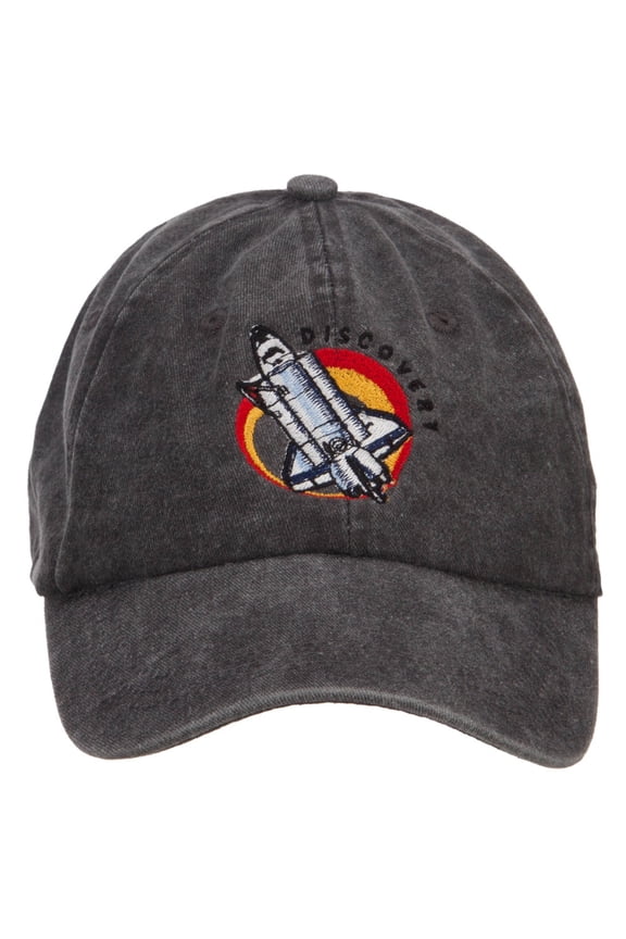 Space Shuttle Discovery Embroidered Washed Cap - Black OSFM
