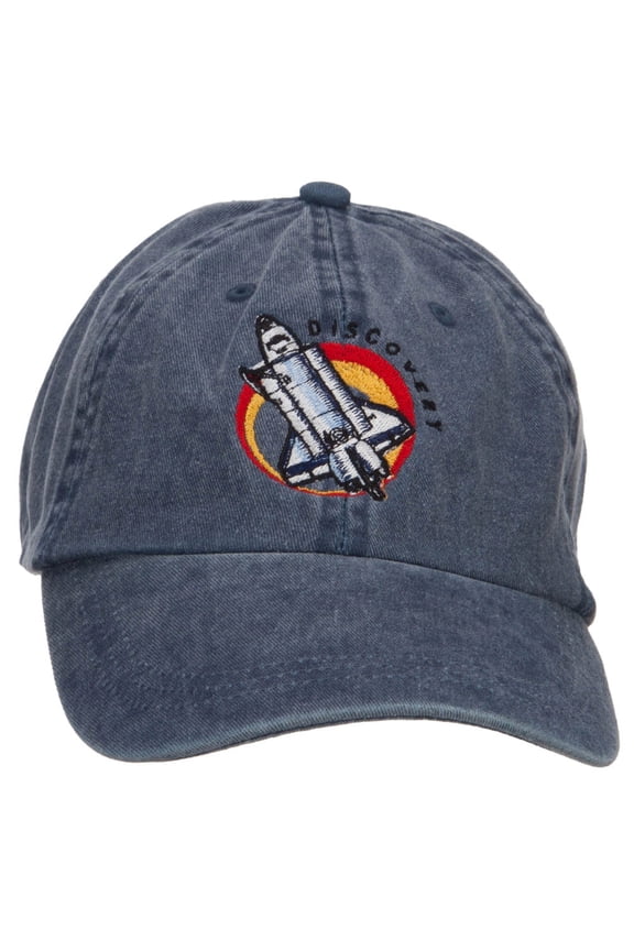 Space Shuttle Discovery Embroidered Washed Cap - Navy OSFM