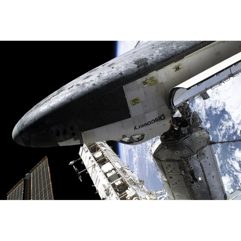 Space Shuttle Discovery docked to the International Space Station ...