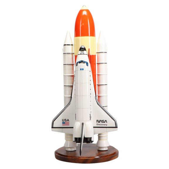 Space Shuttle Discovery with Booster Large Mahogany Model