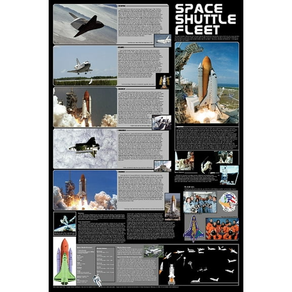 Space Shuttle Fleet Educational Poster 24x36