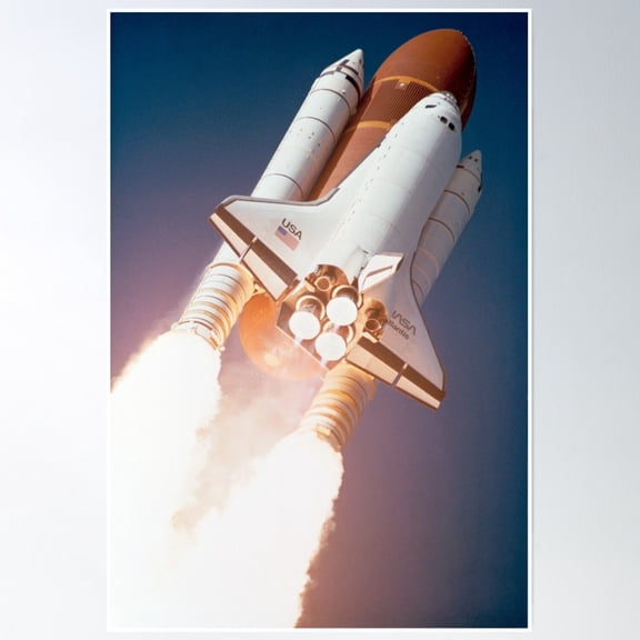 Space Shuttle Liftoff Poster Wall Art, Modern Wall Decor, 8x12 UNFRAMED