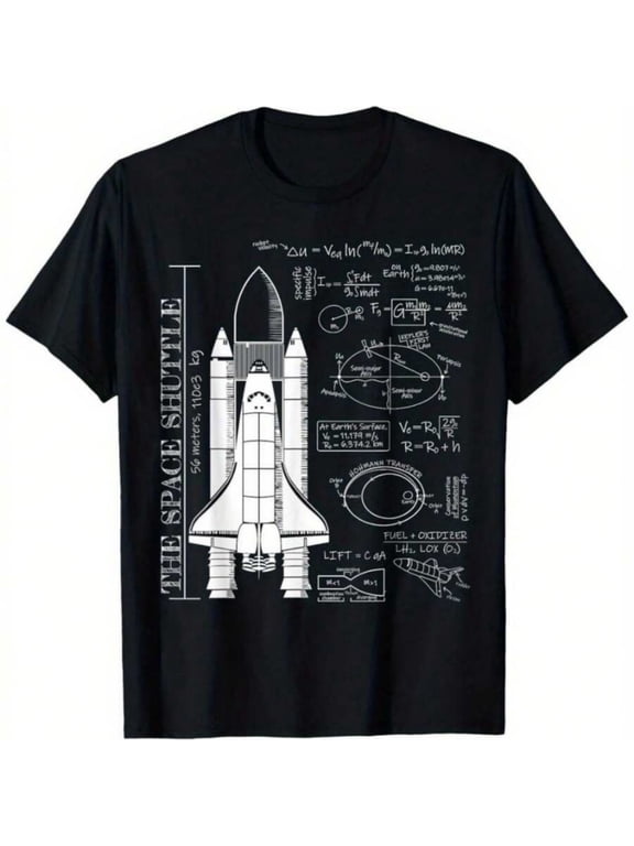 Space Shuttle STS Rocket Science T-Shirt For Boys, T-Shirt for Kids Youth, 180gsm, 100% Cotton
