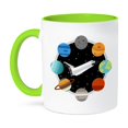 thumbnail image 1 of 3dRose, Space Shuttle and Solar System, 11oz Two-Tone Green Mug, 1 of 3