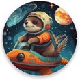 thumbnail image 1 of Space Sloth Astronaut Coasters Absorbent Moisture Non-Slip Drink Coaster Ceramic Stone with Cork Base Desktop Protection Prevent Furniture Damage 2PCS Home Decor, 1 of 6