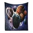 thumbnail image 1 of Space Soft Flannel Fleece Throw Blanket, Solar System Planets All Together in Space Mercury Jupiter Globe Saturn Universe, Cozy Plush for Indoor and Outdoor Use, 70" x 90", Multicolor, by Ambesonne, 1 of 6