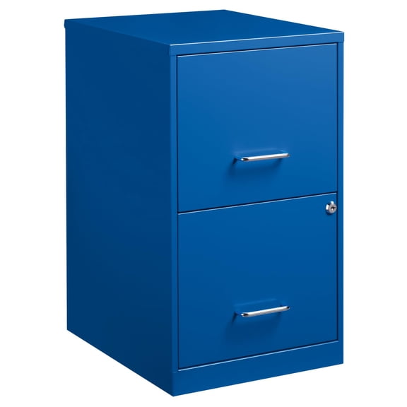 Space Solutions 18" 2 Drawer Metal File Cabinet Classic Blue J101