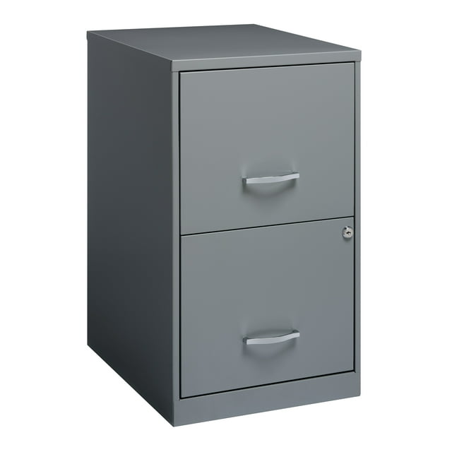 Space Solutions 18" 2 Drawer Metal File Platinum Gray