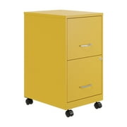 Space Solutions 18"D 2Drawer Mobile Metal Vertical File Cabinet Yellow/Goldfinch