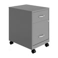 thumbnail image 1 of Space Solutions 18" Deep 2 Drawer Letter Width Mobile Vertical File Cabinet with Accessory Drawer, Silver, 1 of 16