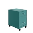 thumbnail image 1 of Space Solutions 18" Deep 2 Drawer Letter Width Mobile Vertical File Cabinet with Accessory Drawer, Teal, 1 of 17