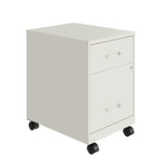 Space Solutions 18 Deep 2 Drawer Letter Width Mobile Vertical File Cabinet with Accessory Drawer, White