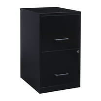 Space Solutions 18" Deep 2 Drawer Letter Width Vertical File Cabinet, Black