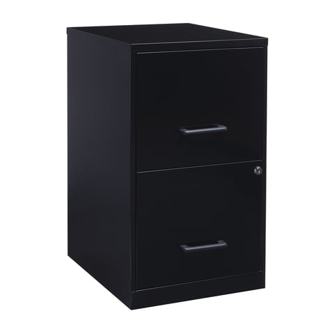 Lorell Space Solutions 18" Deep 2 Drawer Metal File Cabinet in Black