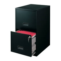 Space Solutions 18" Deep 2 Drawer Letter Width Vertical File Cabinet, Black