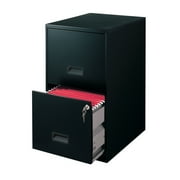 Space Solutions 18 Deep 2 Drawer Letter Width Vertical File Cabinet, Black