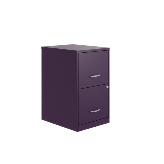 Space Solutions 18" Deep 2 Drawer Letter Width Vertical File Cabinet, Midnight Purple