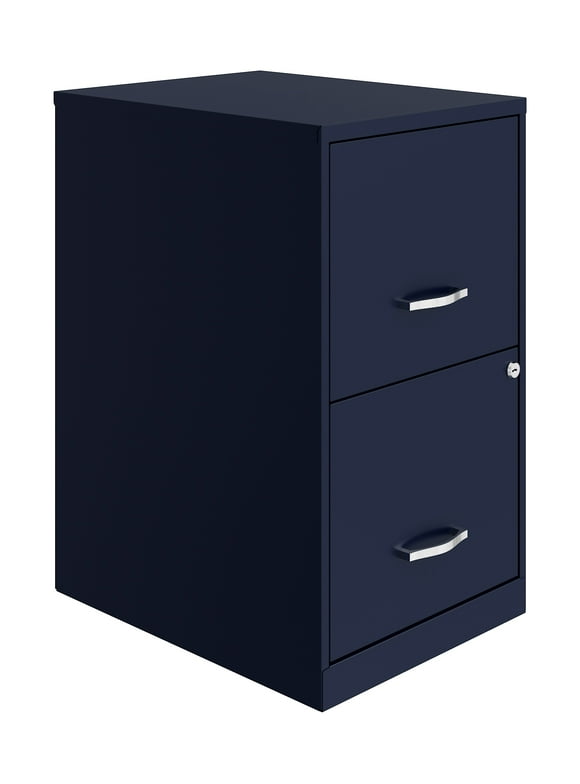 Space Solutions 18" Deep 2 Drawer Letter Width Vertical File Cabinet, Navy