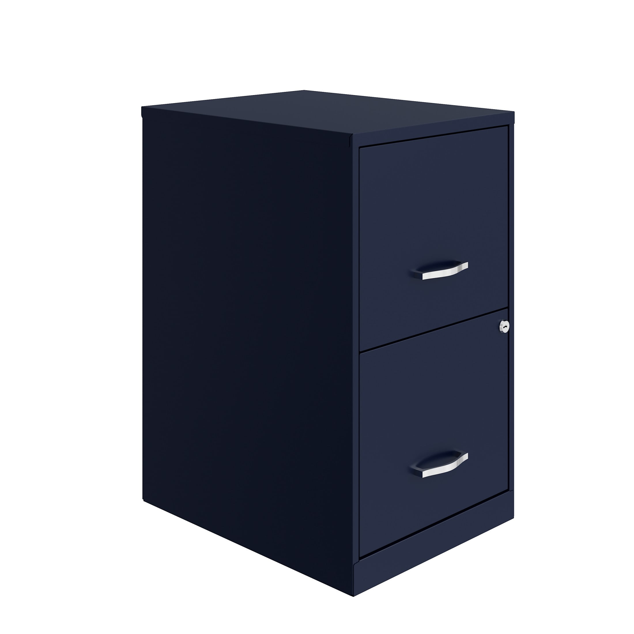 Space Solutions Office Metal 2 Drawer Letter Width Vertical File Cabinet 18 Deep Navy Walmart