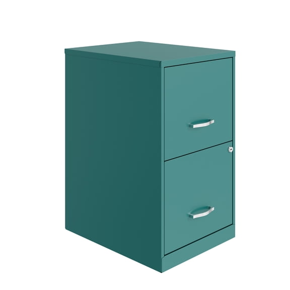 Space Solutions 18in 2 Drawer Metal File Cabinet Teal/Turquoise