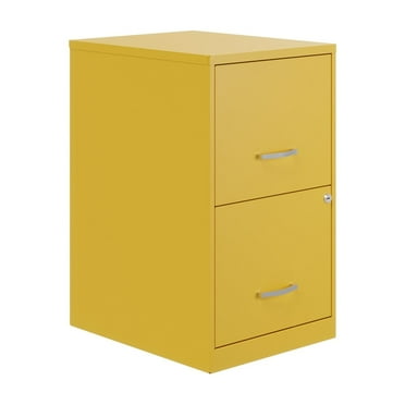 Space Solutions 18" Deep 2 Drawer Letter Width Vertical File Cabinet, Yellow