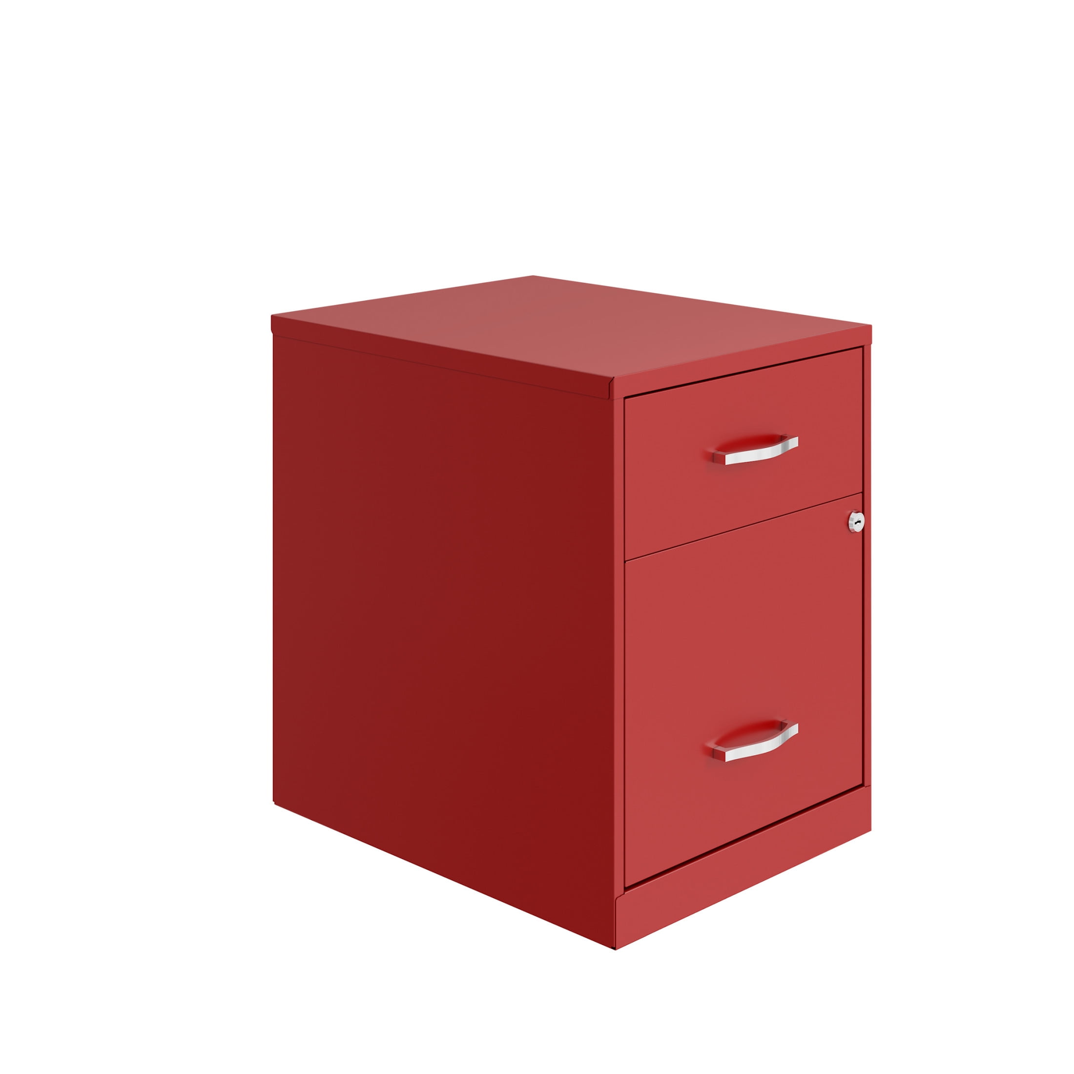 Space Solutions 18" Deep 2 Drawer Letter Width Vertical File Cabinet with Accessory Drawer, Red