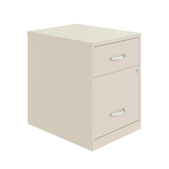 Space Solutions 18" Deep 2 Drawer Letter Width Vertical File Cabinet with Accessory Drawer, Stone