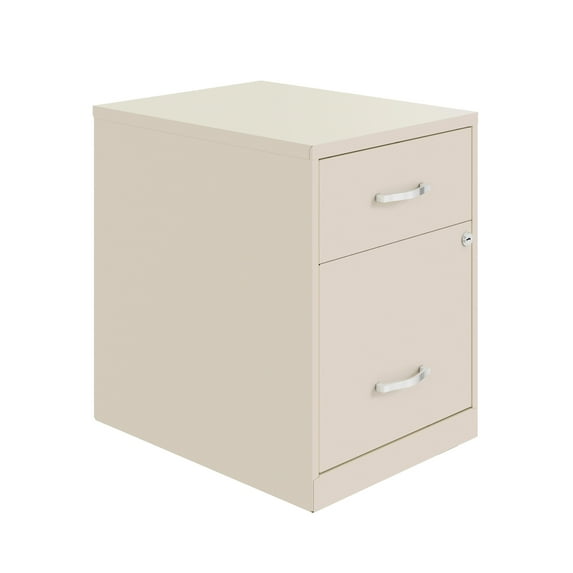 Space Solutions 18" Deep 2 Drawer Letter Width Vertical File Cabinet with Accessory Drawer, Stone
