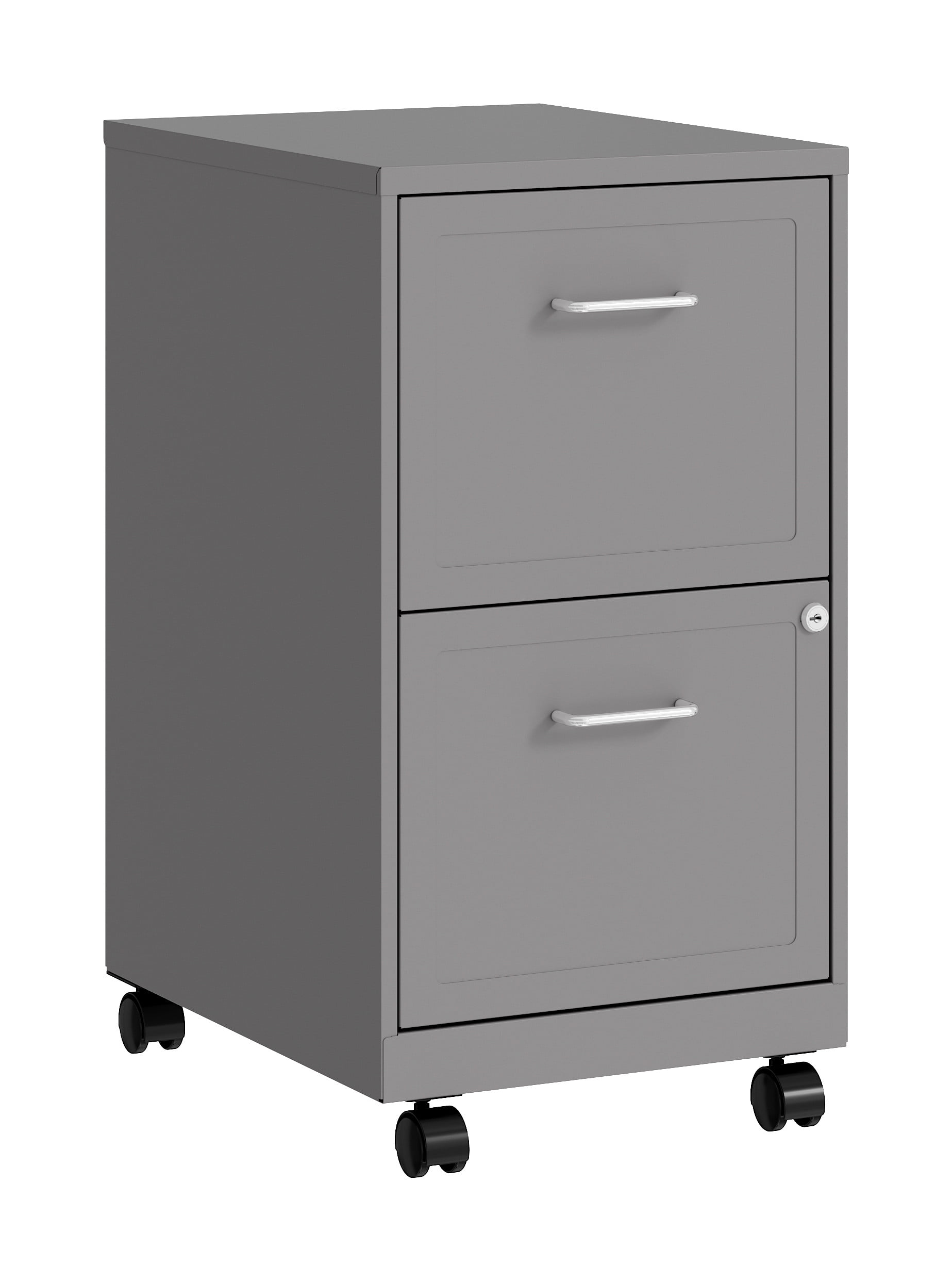 Space Solutions 18" Deep 2 Drawer Mobile Letter Width Vertical File Cabinet, Silver - image 1 of 14