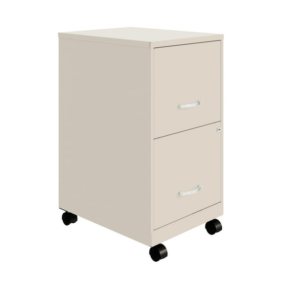 Space Solutions 18" Deep 2 Drawer Mobile Letter Width Vertical File Cabinet, Stone