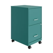 Space Solutions 18" Deep 2 Drawer Mobile Letter Width Vertical File Cabinet, Teal