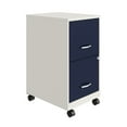 thumbnail image 1 of Space Solutions 18" Deep 2 Drawer Mobile Letter Width Vertical File Cabinet, White/Navy, 1 of 15