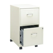 Space Solutions 18 Deep 2 Drawer Mobile Letter Width Vertical File Cabinet, White