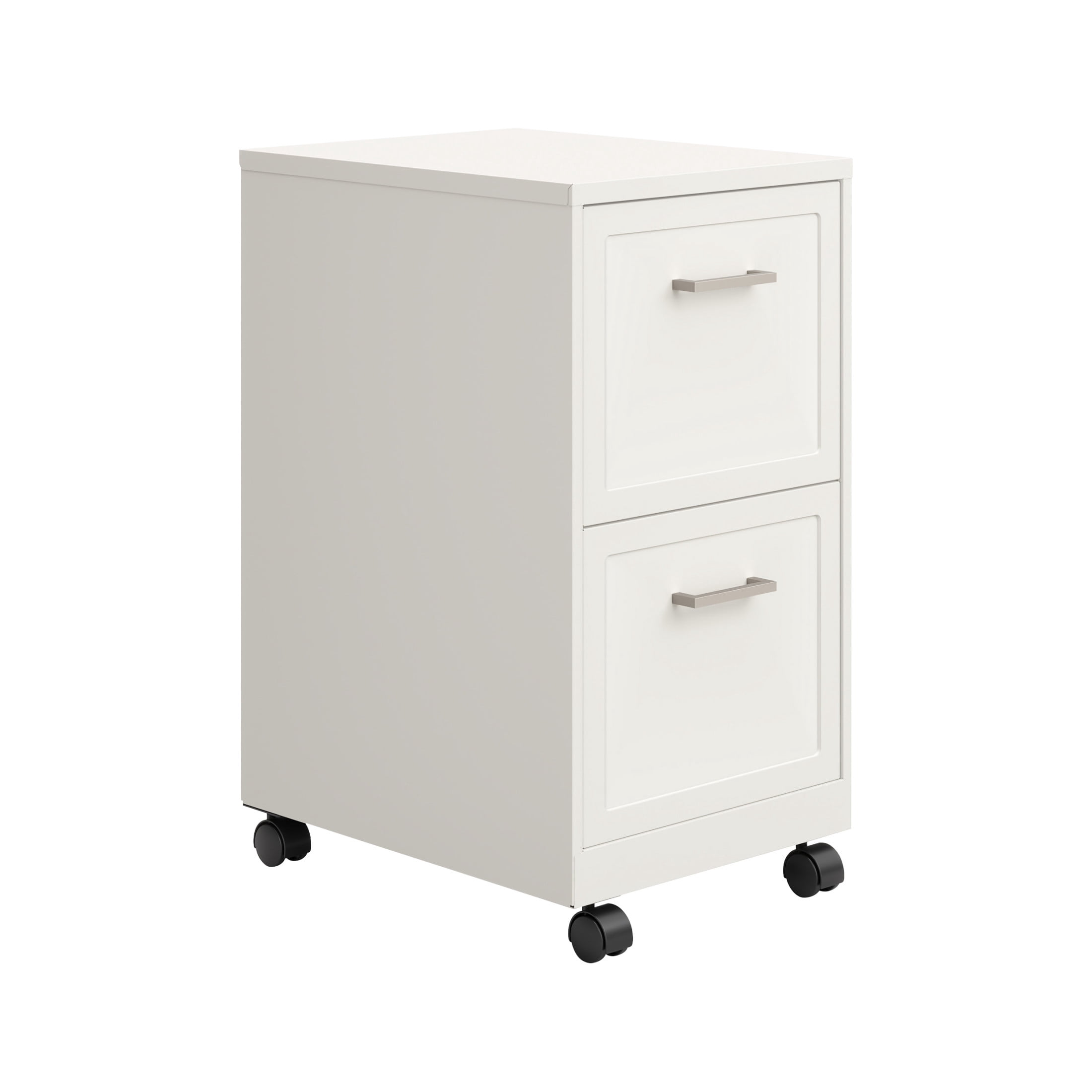 Space Solutions 18" Deep 2 Drawer Mobile Letter Width Vertical File Cabinet, White