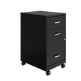 thumbnail image 1 of Space Solutions 18" Deep 3 Drawer Mobile Letter Width Vertical File Cabinet, Black, 1 of 17