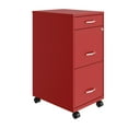 thumbnail image 1 of Space Solutions 18" Deep 3 Drawer Mobile Letter Width Vertical File Cabinet, Red, 1 of 6