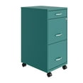 thumbnail image 1 of Space Solutions 18" Deep 3 Drawer Mobile Letter Width Vertical File Cabinet, Teal, 1 of 6