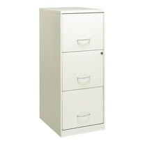 Space Solutions 18" Deep 3 Drawer Smart Letter Width Vertical File Cabinet, White