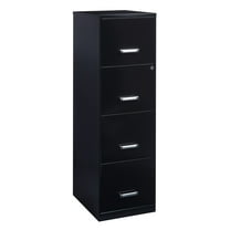 Space Solutions 18" Deep 4 Drawer Smart Letter Width Vertical File Cabinet, Black