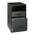 thumbnail image 1 of Space Solutions 18" Metal 2 Drawer Filing Cabinet with Shelf Organizer in Black, 1 of 2