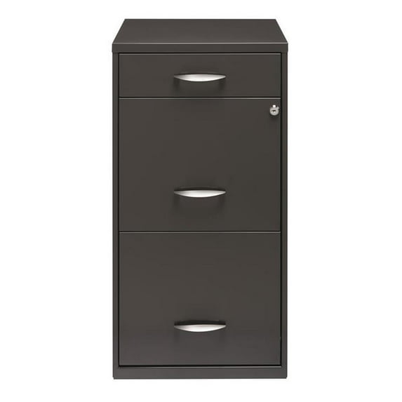 Space Solutions 18 inch 3 Drawer Metal File Cabinet with Pencil Drawer Charcoal
